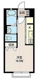 パレットB ワンルームの間取図画像