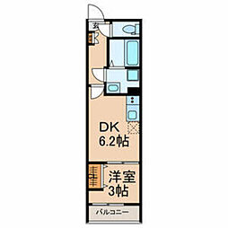 casadelKARATACHI 1DKの間取図画像