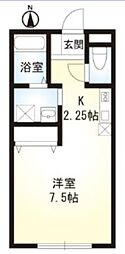 ジュネス目黒 1Kの間取図画像