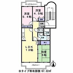 ビューテラスパティオ 5階3LDKの間取り