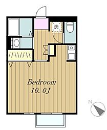小田急江ノ島線 東林間駅 徒歩13分の賃貸アパート 1階ワンルームの間取り