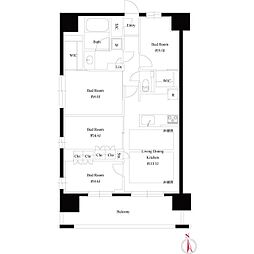 プレシス八王子レグリオ 9階4LDKの間取り