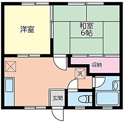 唐松ハイム 2DKの間取図画像