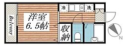 パークヨコチョー 1Kの間取図画像