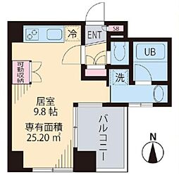 ビイルーム高円寺 ワンルームの間取図画像
