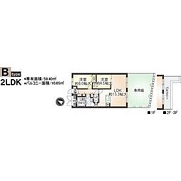リブレ御影 2LDKの間取図画像