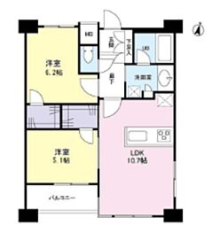 タワービューレジデンス吾妻橋 2LDKの間取図画像