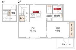 アーク南経堂 1LDKの間取図画像