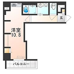 南海線 堺駅 徒歩19分の賃貸マンション 3階ワンルームの間取り