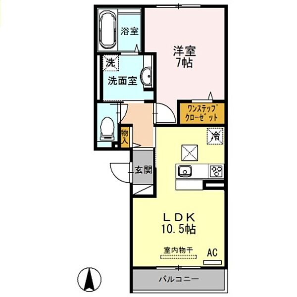 グランシャリオ A棟 ｜大阪府東大阪市岩田町３丁目(賃貸アパート1LDK・2階・44.32㎡)の写真 その2