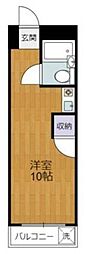 沢田パレス ワンルームの間取図画像