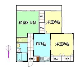 サンパレス,2 3DKの間取図画像