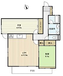 ヴィラウィスタリア 2LDKの間取図画像