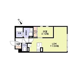 The Residence Ichigayadaimachi 1LDKの間取図画像