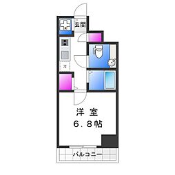 ジュネス東住吉 1Kの間取図画像