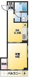 ＳＳＫビル 4階1DKの間取り