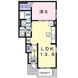 JR紀勢本線 宮前駅 徒歩19分の賃貸アパート 1階1LDKの間取り