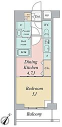 グランカーサ曳舟 1DKの間取図画像