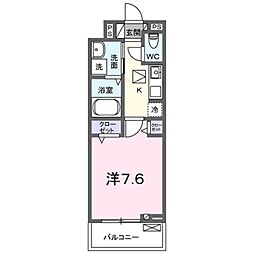 フリージア 1階1Kの間取り
