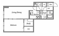 オーパスホームズ白山 9階1LDKの間取り