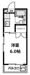 カーサK 1Kの間取図画像