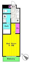 crecer ワンルームの間取図画像