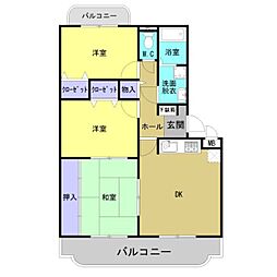 シャンティ 2階3LDKの間取り