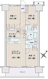 エスティメゾン豊洲レジデンスB棟 3LDKの間取図画像