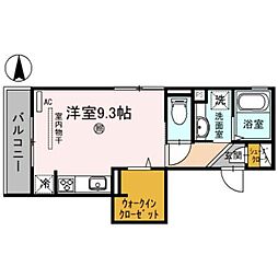 D-ROOM北田辺丁 3階ワンルームの間取り