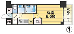 プレサンスハーバーランドアンド・シー 1Kの間取図画像