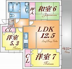 シティ南落合 3LDKの間取図画像