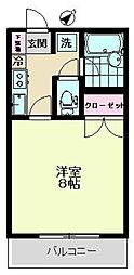 ベルコリーヌ 1Kの間取図画像