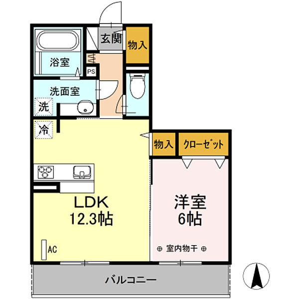 神奈川県藤沢市亀井野(賃貸アパート1LDK・2階・46.38㎡)の写真 その2