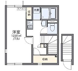 レオネクストロワール 1Kの間取図画像