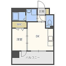 グランフォーレ西新アネックス 1DKの間取図画像