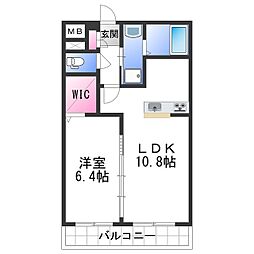 カサ・エイト 1階1LDKの間取り