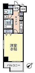 グランヴァンウエストヴィル町田 1Kの間取図画像