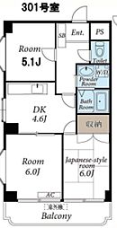 ロイヤルタウン下九沢 3階3DKの間取り