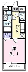 ブレーメンハウス 1Kの間取図画像
