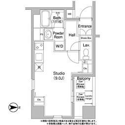 コンフォリア銀座EAST ワンルームの間取図画像