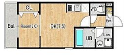 (仮称)ジーメゾン千葉村田町ランタ 1DKの間取図画像