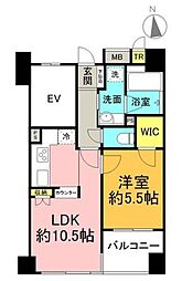 コスモ麻布十番 1LDKの間取図画像
