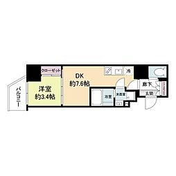 Osaka Metro長堀鶴見緑地線 松屋町駅 徒歩4分の賃貸マンション 13階1DKの間取り