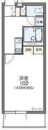 レオネクストLUCE高松 1Kの間取図画像