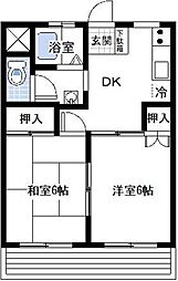 サンハイツ 2DKの間取図画像
