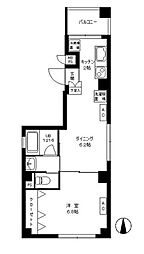 ファベル中野新橋 2階1DKの間取り