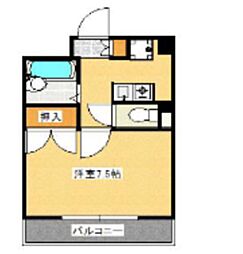 サンライズヒルズ 1Kの間取図画像