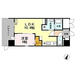 テラス天の川 1LDKの間取図画像