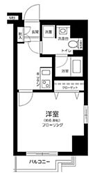 プレール・ドゥーク高輪 1Kの間取図画像