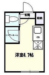 アーバンプレイス新江古田II 1階ワンルームの間取り